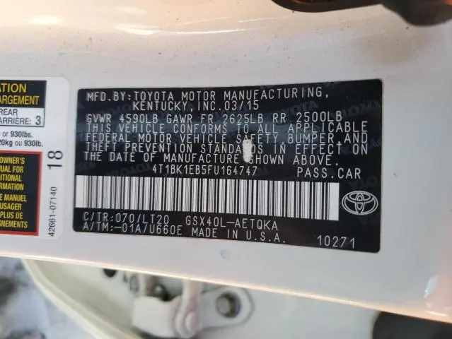 2015 TOYOTA AVALON XLE