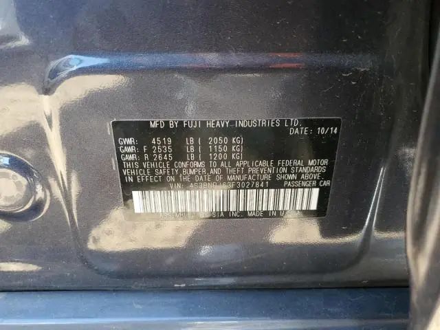 2015 SUBARU LEGACY 2.5I LIMITED  