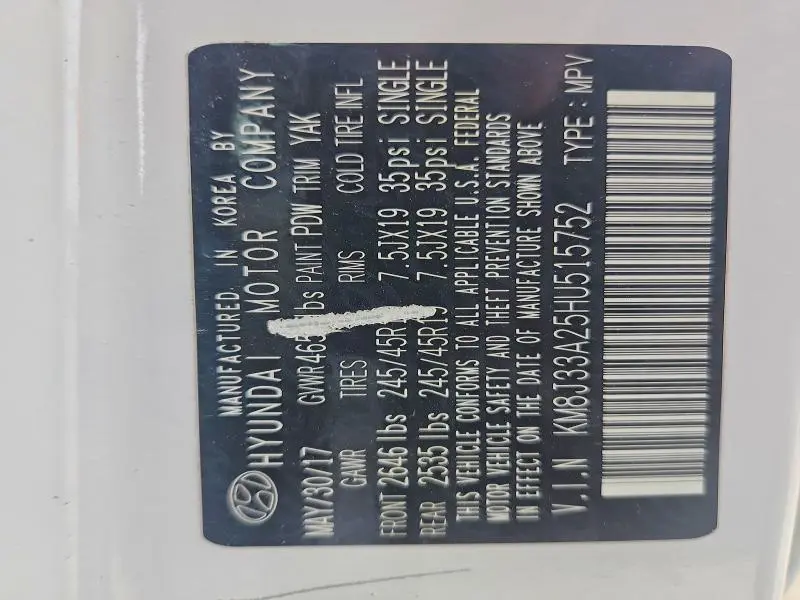 2017 HYUNDAI TUCSON SPORT  