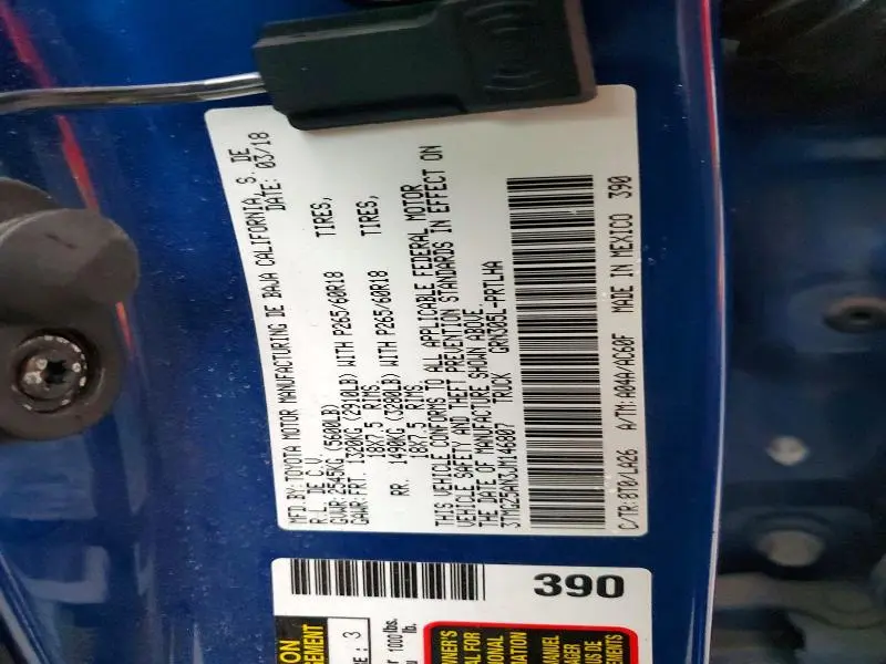 2018 TOYOTA TACOMA LIMITED  