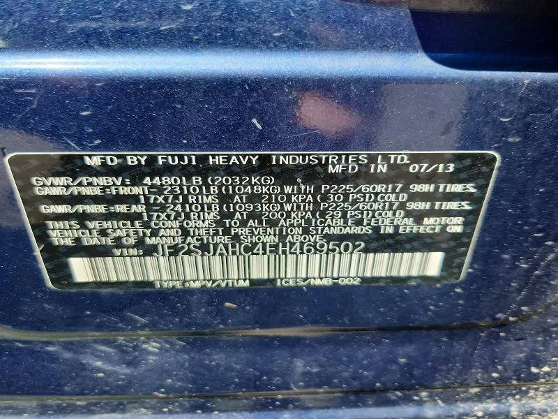 2014 SUBARU FORESTER 2.5I LIMITED  