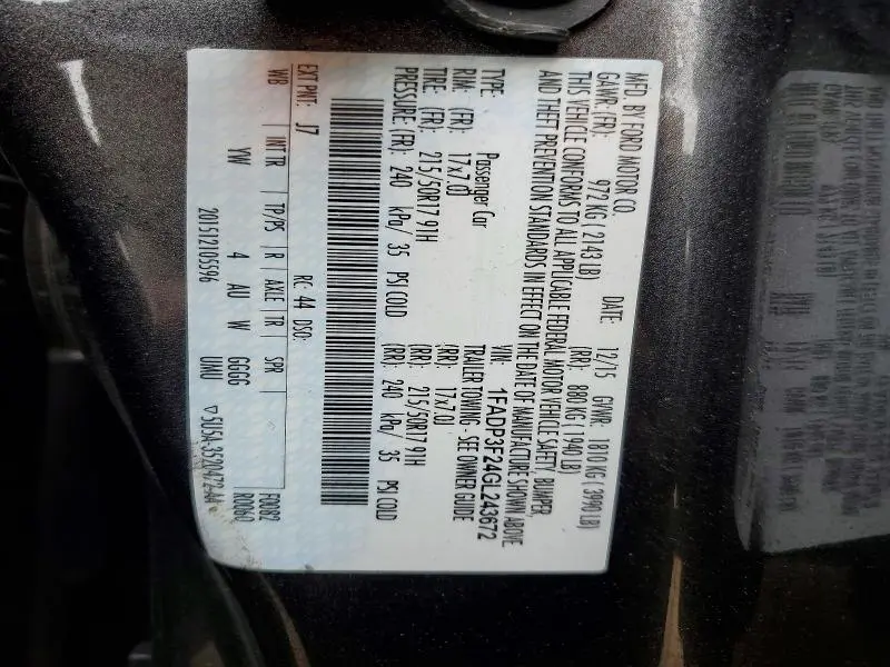 2016 FORD FOCUS SE  