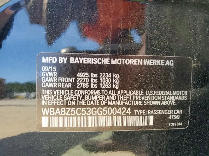 2016 BMW 328 XIGT SULEV  