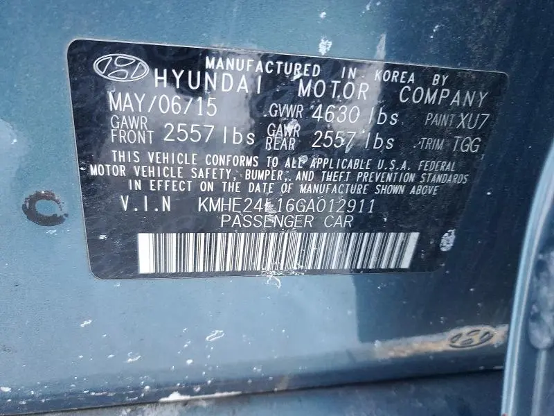 2016 HYUNDAI SONATA HYBRID  