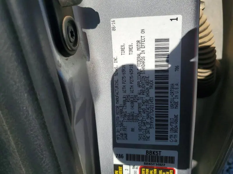2016 TOYOTA TUNDRA SR5  