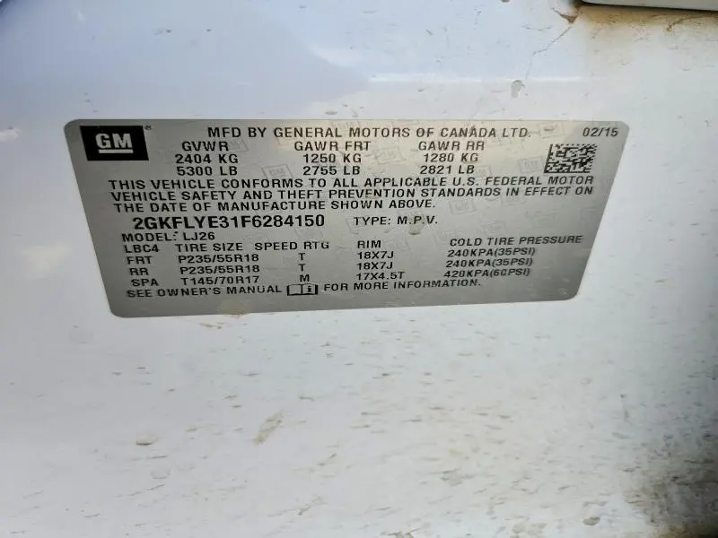 2015 GMC TERRAIN SLT  