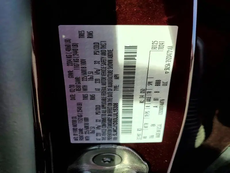 2020 LINCOLN CORSAIR   