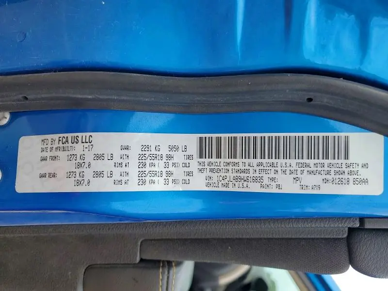 2017 JEEP CHEROKEE SPORT  