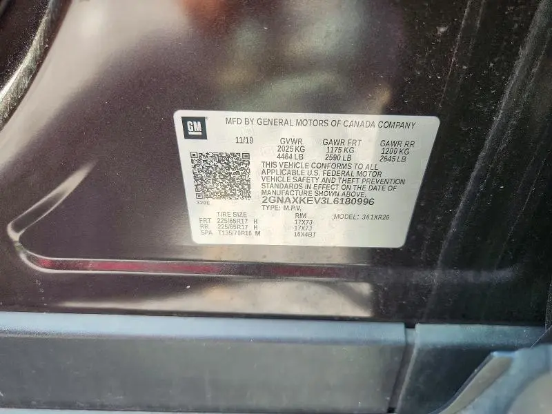 2020 CHEVROLET EQUINOX LT  