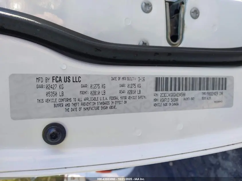 2016 CHRYSLER 300C AWD