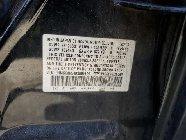 2011 HONDA FIT SPORT  