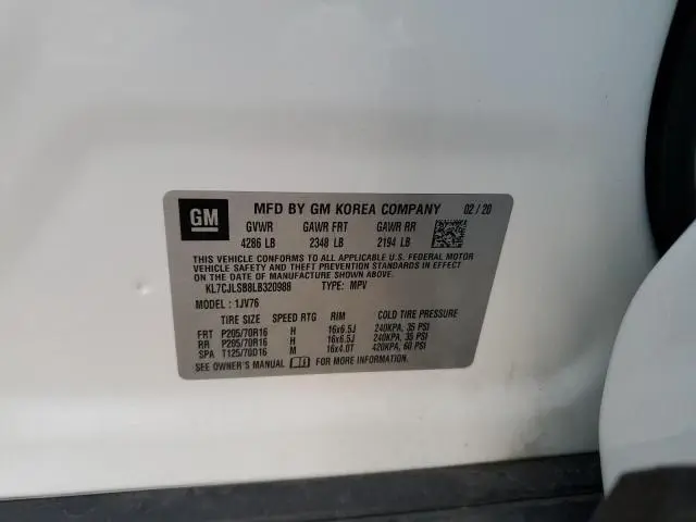 2020 CHEVROLET TRAX 1LT  