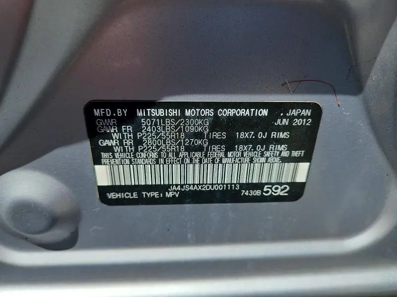 2013 MITSUBISHI OUTLANDER GT  