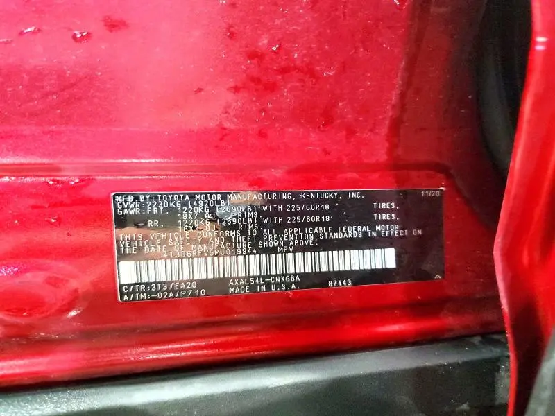 2021 TOYOTA RAV4 LIMITED  