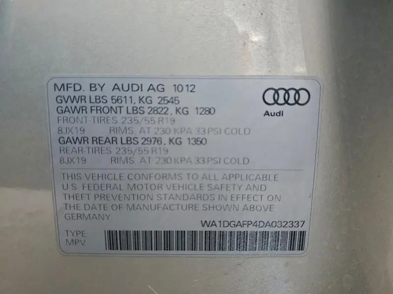 2013 AUDI Q5 PREMIUM PLUS  