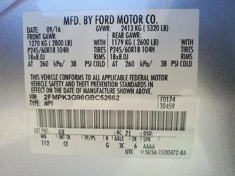2016 FORD EDGE SE  