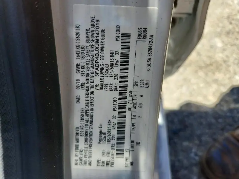 2018 FORD FIESTA SE  