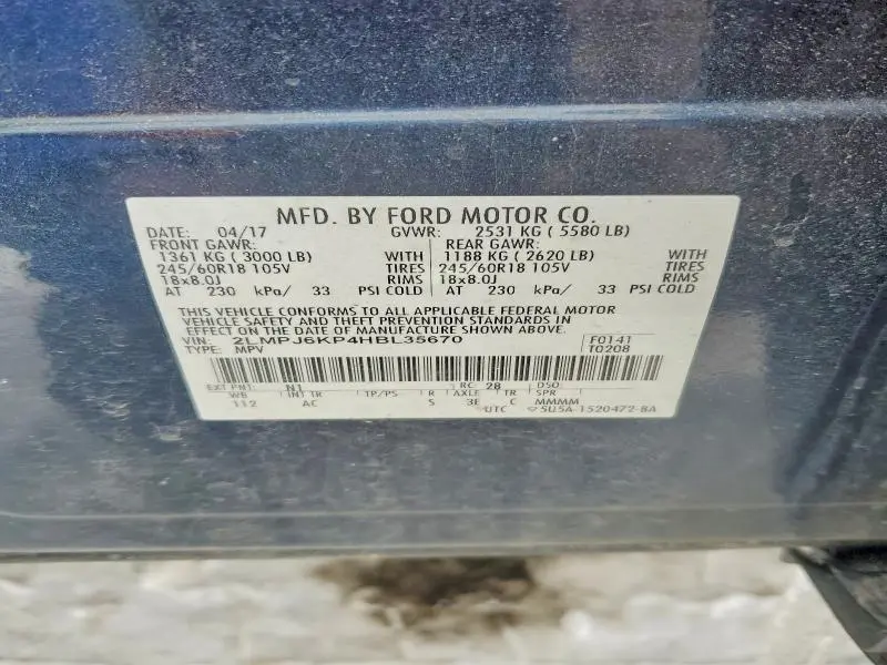 2017 LINCOLN MKX SELECT  