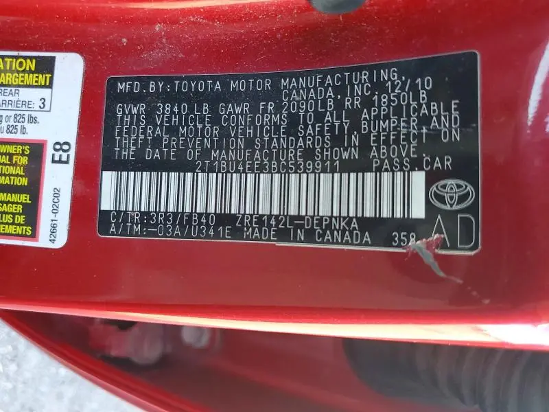 2011 TOYOTA COROLLA LE  