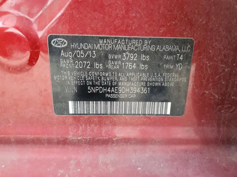 2013 HYUNDAI ELANTRA GLS  