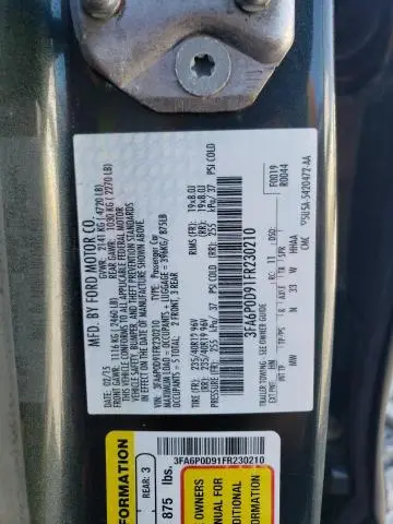 2015 FORD FUSION TITANIUM  