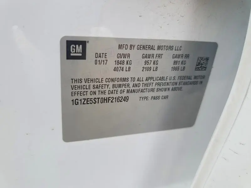 2017 CHEVROLET MALIBU LT  