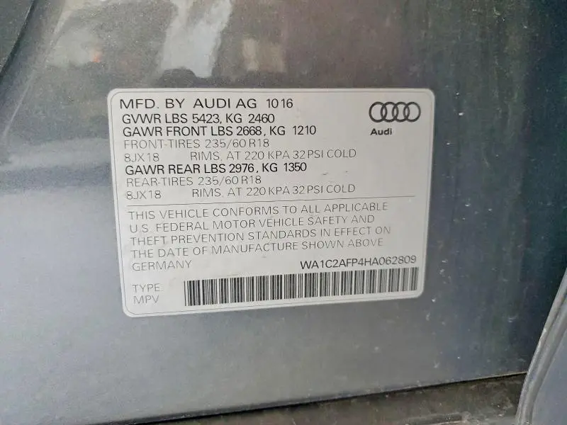 2017 AUDI Q5 PREMIUM  