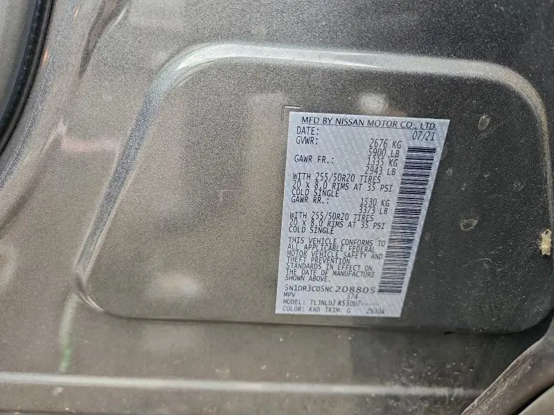 2022 NISSAN PATHFINDER SL  