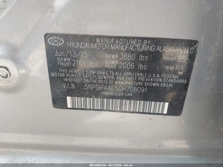 2016 HYUNDAI ELANTRA SE