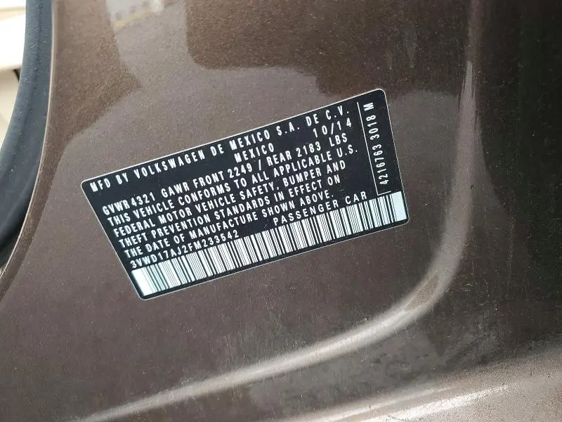 2015 VOLKSWAGEN JETTA SE  