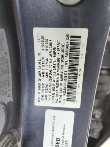 2017 HONDA ACCORD LX  