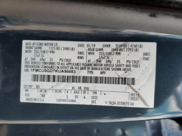 2019 FORD ESCAPE SE  