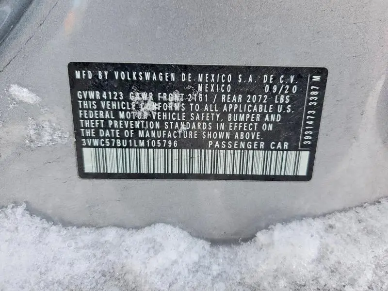 2020 VOLKSWAGEN JETTA S  