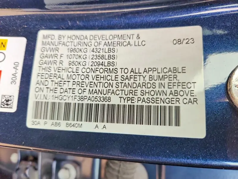 2023 HONDA ACCORD EX  