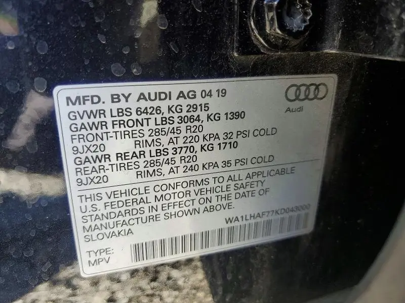 2019 AUDI Q7 PREMIUM PLUS  