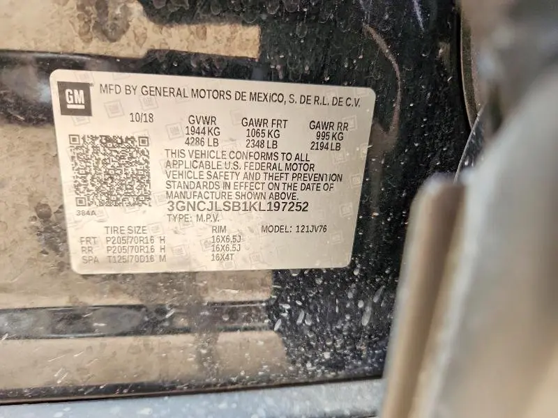 2019 CHEVROLET TRAX 1LT  