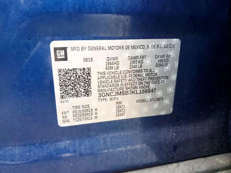 2019 CHEVROLET TRAX PREMIER  