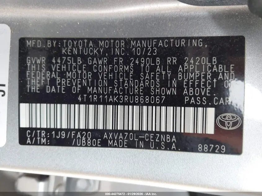 2024 TOYOTA CAMRY LE