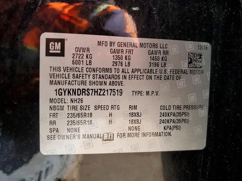 2017 CADILLAC XT5 LUXURY  