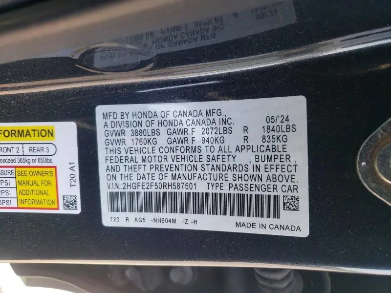 2024 HONDA CIVIC SPORT  