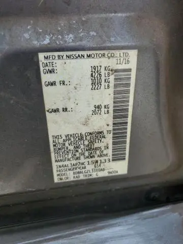 2017 NISSAN ALTIMA 2.5