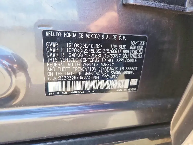 2024 HONDA HR-V EXL  