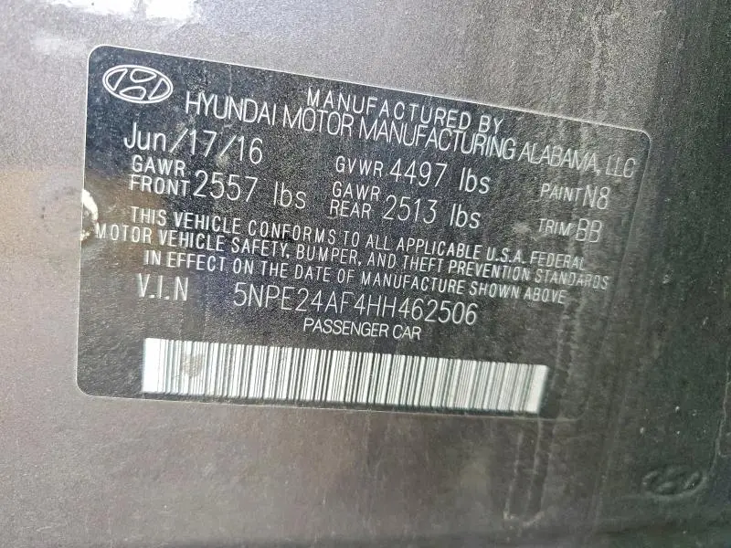 2017 HYUNDAI SONATA SE  