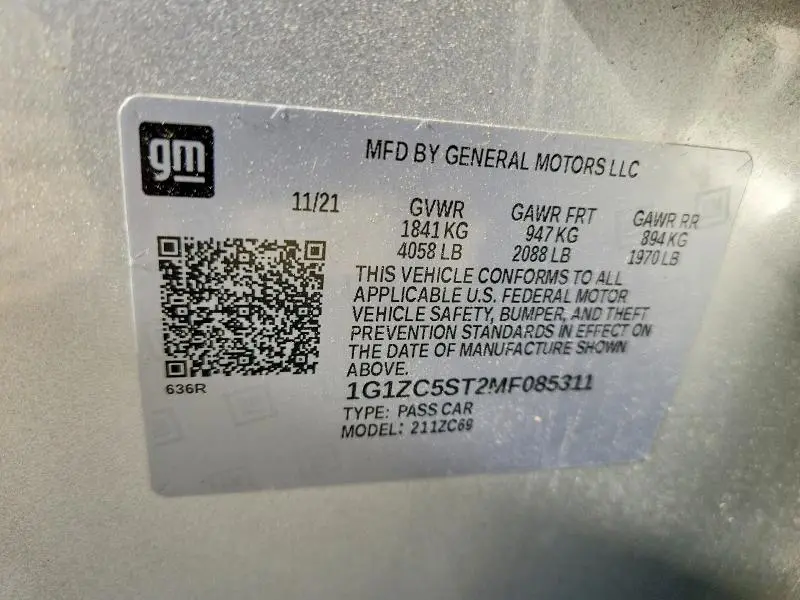 2021 CHEVROLET MALIBU LS  