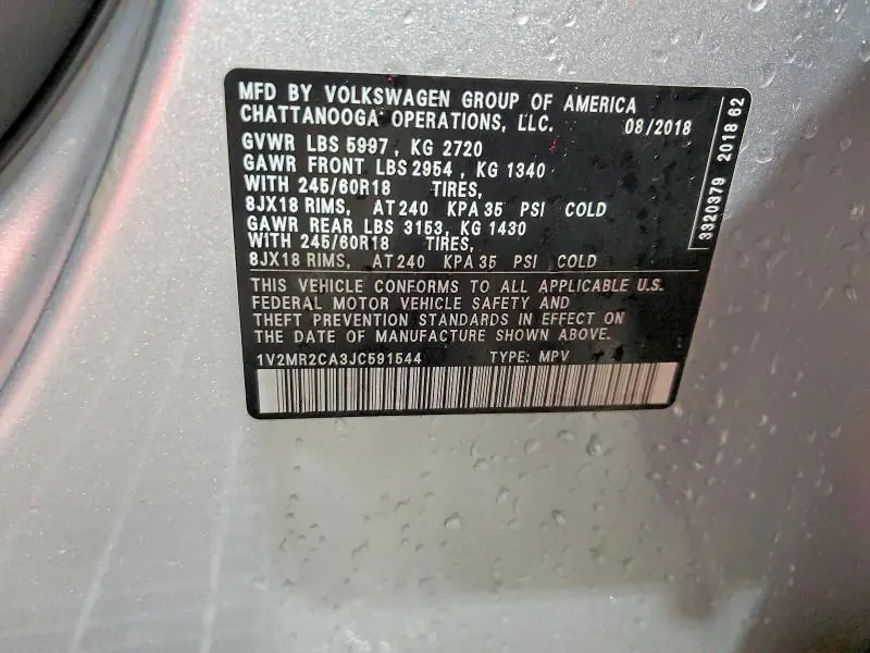 2018 VOLKSWAGEN ATLAS SEL  