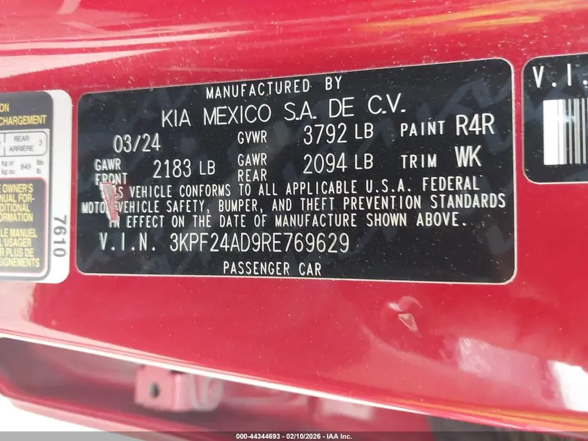 2024 KIA FORTE LXS