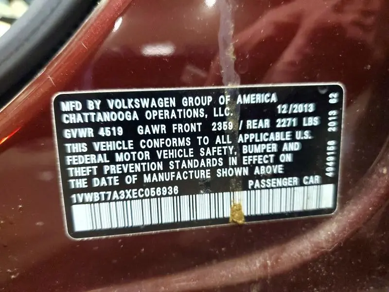 2014 VOLKSWAGEN PASSAT SE  