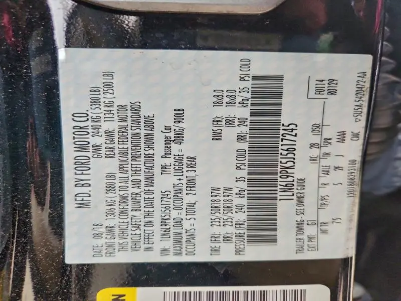 2018 LINCOLN CONTINENTAL PREMIERE  