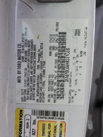 2017 FORD FUSION SE HYBRID  