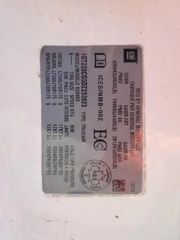 2013 GMC SIERRA K2500 SLE  